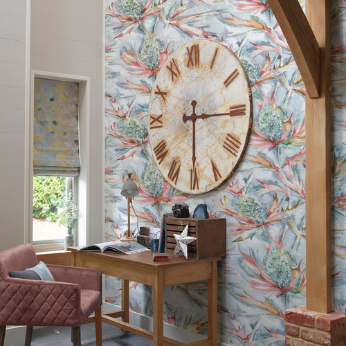 Floral Orange Wallpaper - Derwent  1.4m Wide Width Wallpaper (By The Metre) Russett Voyage Maison