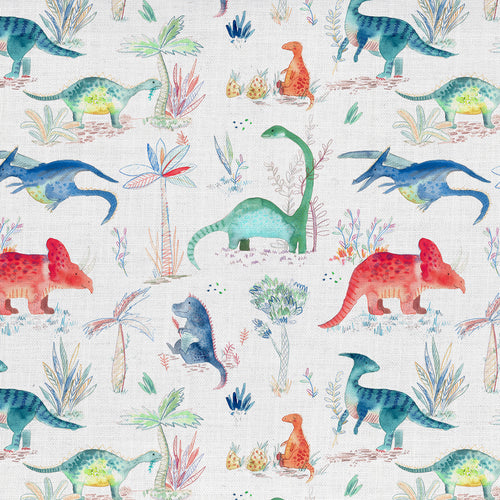Animal Blue Fabric - Dinos Printed Cotton Fabric (By The Metre) Primary Voyage Maison