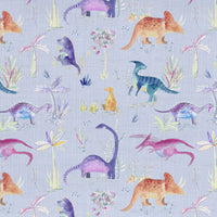  Samples - Dinos Printed Fabric Sample Swatch Violet Voyage Maison