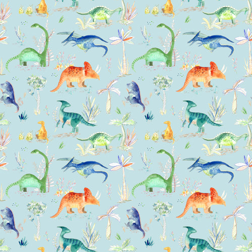 Animal Blue Wallpaper - Dinos  1.4m Wide Width Wallpaper (By The Metre) Sky Voyage Maison