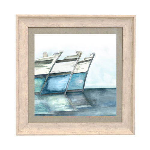 Abstract Blue Wall Art - Docked  Framed Print Birch Voyage Maison