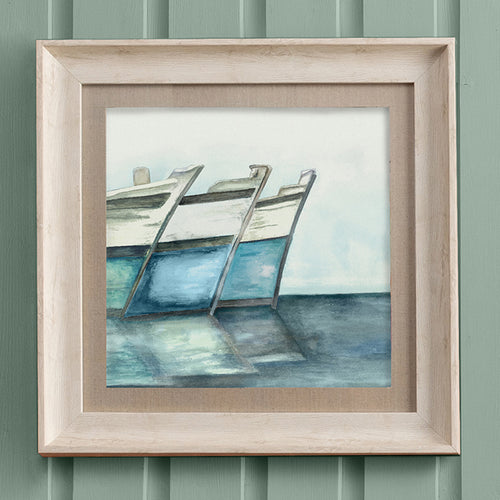 Abstract Blue Wall Art - Docked  Framed Print Birch Voyage Maison