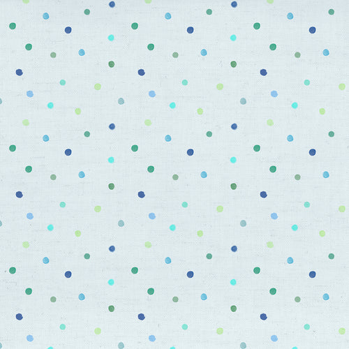 Abstract Blue Fabric - Dottys Printed Cotton Fabric (By The Metre) Lagoon Voyage Maison