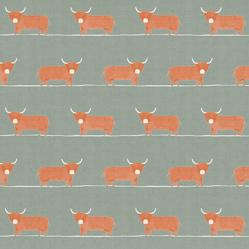 Animal Green Fabric - Dougalf Printed Cotton Fabric (By The Metre) Pine Voyage Maison