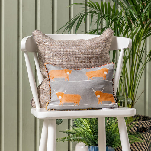 Animal Grey Cushions - Dougal Printed Feather Filled Cushion Granite Voyage Maison