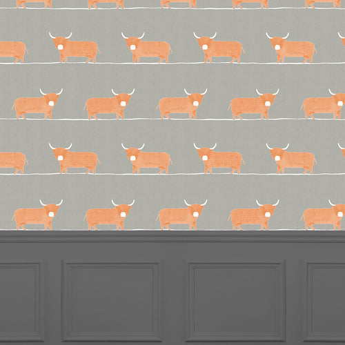 Animal Grey Wallpaper - Dougal  1.4m Wide Width Wallpaper (By The Metre) Granite Voyage Maison