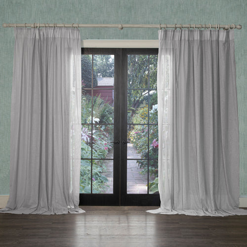 Plain Grey Curtains - Draper Sheer Pencil Pleat Curtains Smoke Voyage Maison