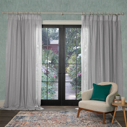 Plain Grey Curtains - Draper Sheer Pencil Pleat Curtains Smoke Voyage Maison