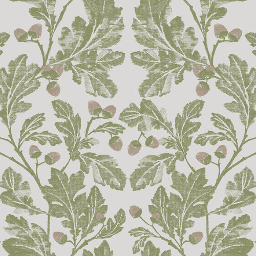 Floral Green Wallpaper - Dunrobin  1.4m Wide Width Wallpaper (By The Metre) Olive Voyage Maison