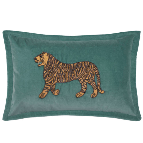 Voyage Maison Durga Embroidered Feather Cushion in Teal