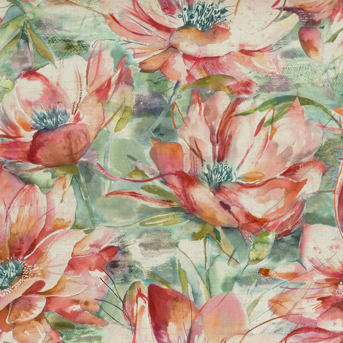 Floral Orange Fabric - Dusky Blooms Printed Cotton Fabric (By The Metre) Russett Voyage Maison