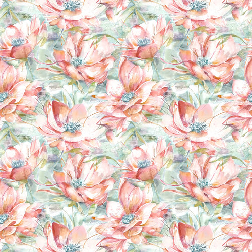 Floral Orange Fabric - Dusky Blooms Printed Cotton Fabric (By The Metre) Russett Voyage Maison