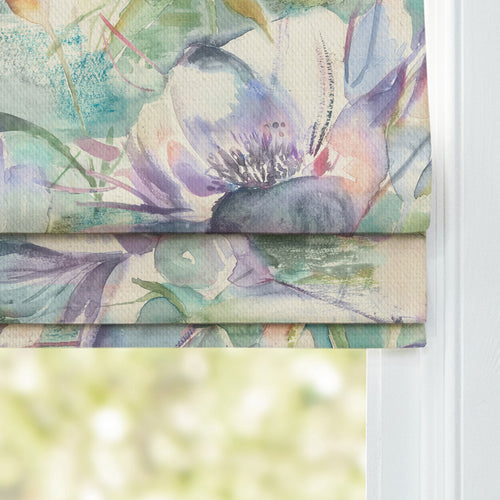 Floral Purple M2M - Dusky Blooms Printed Cotton Made to Measure Roman Blinds Fig Voyage Maison