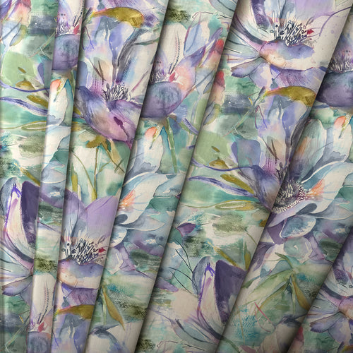 Floral Purple M2M - Dusky Blooms Printed Cotton Made to Measure Roman Blinds Fig Voyage Maison