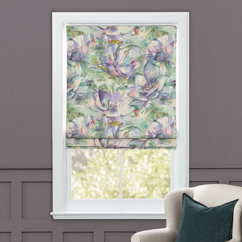 Floral Purple M2M - Dusky Blooms Printed Cotton Made to Measure Roman Blinds Fig Voyage Maison