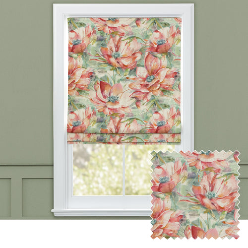 Floral Orange M2M - Dusky Blooms Printed Cotton Made to Measure Roman Blinds Russett Voyage Maison