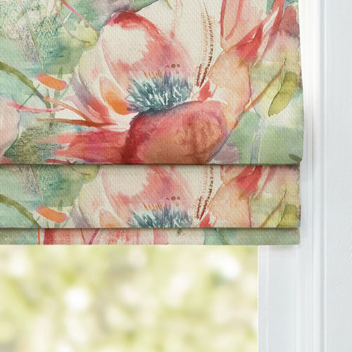 Floral Orange M2M - Dusky Blooms Printed Cotton Made to Measure Roman Blinds Russett Voyage Maison