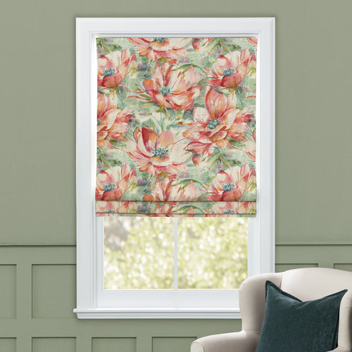 Floral Orange M2M - Dusky Blooms Printed Cotton Made to Measure Roman Blinds Russett Voyage Maison