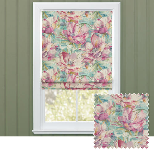 Floral Pink M2M - Dusky Blooms Printed Cotton Made to Measure Roman Blinds Sweetpea Voyage Maison
