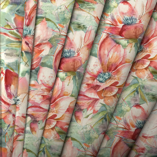 Floral Orange M2M - Dusky Blooms Printed Made to Measure Curtains Russett Voyage Maison