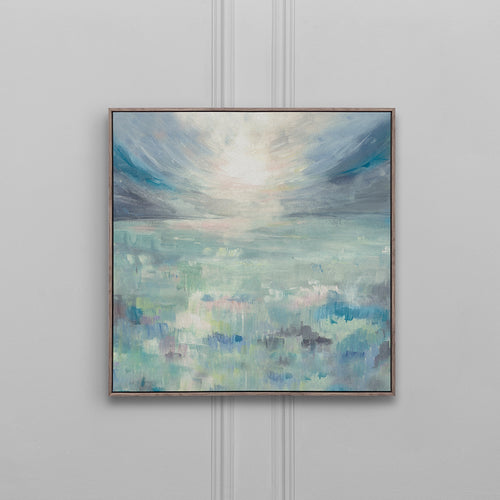 Abstract Blue Wall Art - Dusky Isles  Framed Canvas Stone Voyage Maison