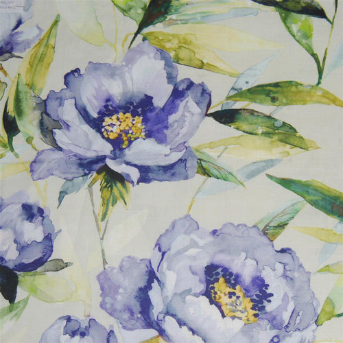 Floral Blue Fabric - Earnley Printed Cotton Fabric (By The Metre) Bluebell Voyage Maison