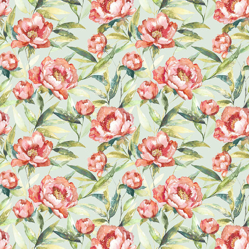 Floral Blue Fabric - Earnley Printed Cotton Fabric (By The Metre) Duck Egg Voyage Maison