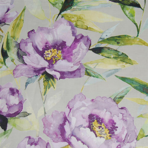 Floral Purple Fabric - Earnley Printed Cotton Fabric (By The Metre) Orchid Voyage Maison