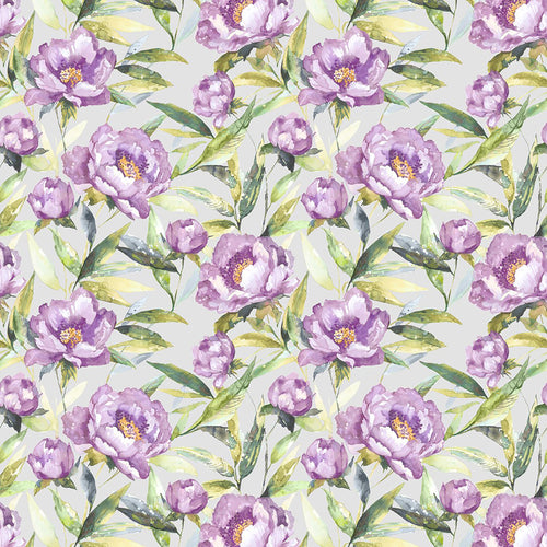 Floral Purple Fabric - Earnley Printed Cotton Fabric (By The Metre) Orchid Voyage Maison