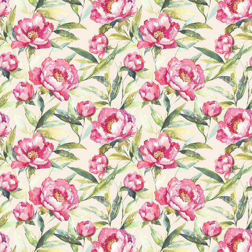 Floral Pink Fabric - Earnley Printed Cotton Fabric (By The Metre) Peony Voyage Maison