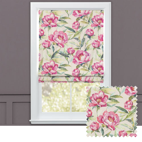 Floral Pink M2M - Earnley Printed Cotton Made to Measure Roman Blinds Peony Voyage Maison