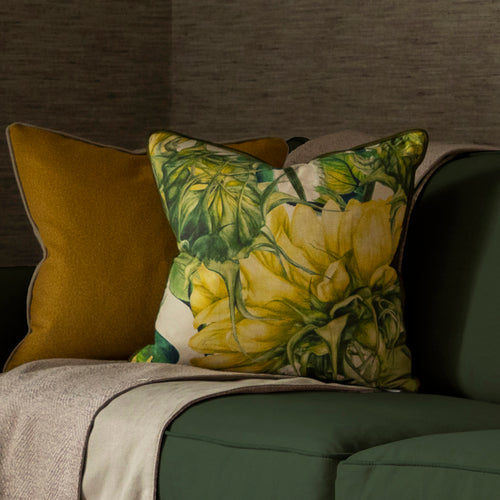 Marie Burke Easton Printed Feather Cushion in Linen