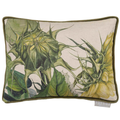 Marie Burke Easton Small Printed Feather Cushion in Fern