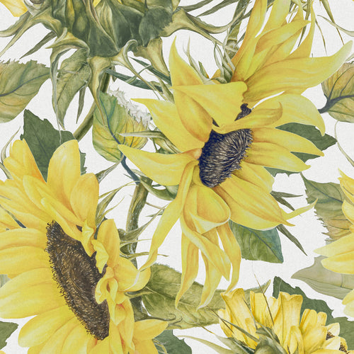 Floral Yellow Fabric - Easton Printed Cotton Fabric (By The Metre) Fern Marie Burke