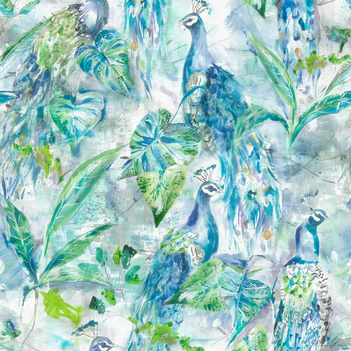 Animal Blue Fabric - Ebba Printed Fabric (By The Metre) Sage Voyage Maison