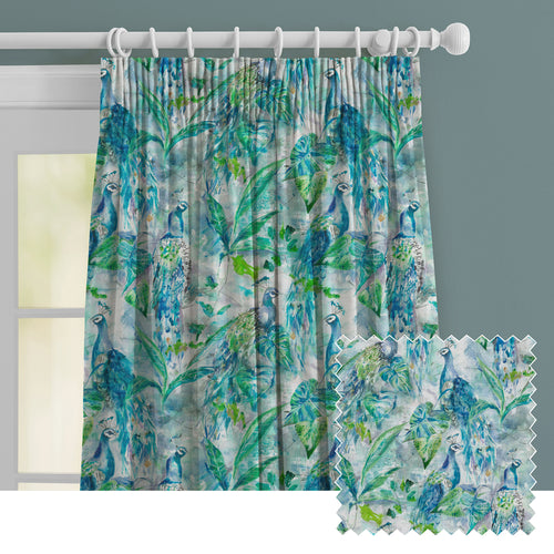 Animal Blue M2M - Ebba Printed Made to Measure Curtains Sage Voyage Maison