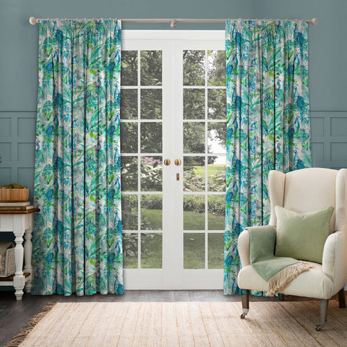 Animal Blue M2M - Ebba Printed Made to Measure Curtains Sage Voyage Maison