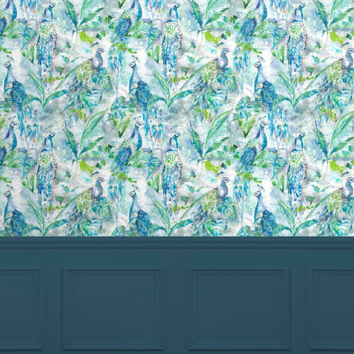 Animal Green Wallpaper - Ebba  1.4m Wide Width Wallpaper (By The Metre) Sage Voyage Maison