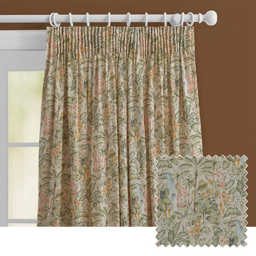 Jungle Green M2M - Elysian Canopy Printed Cotton Made to Measure Curtains Green Voyage Maison