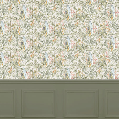 Jungle Green Wallpaper - Elysian Canopy  1.4m Wide Width Wallpaer (By the Metre) Moss Voyage Maison