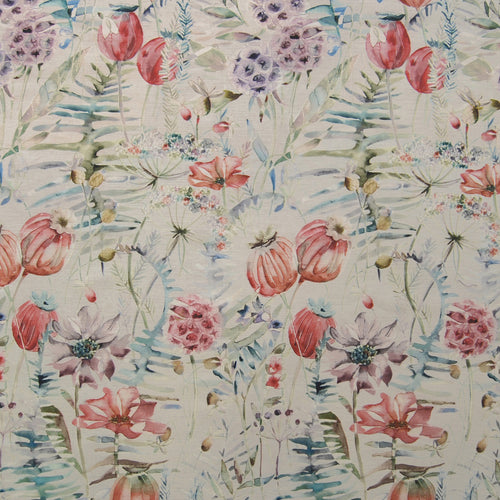 Floral Red Fabric - Edenmuir Printed Cotton Fabric (By The Metre) Cinnamon/Natural Voyage Maison