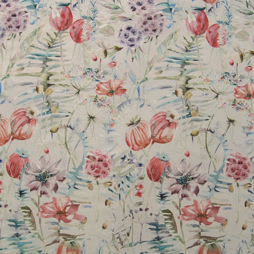 Samples - Edenmuir Linen Printed Fabric Sample Swatch Cinnamon Voyage Maison