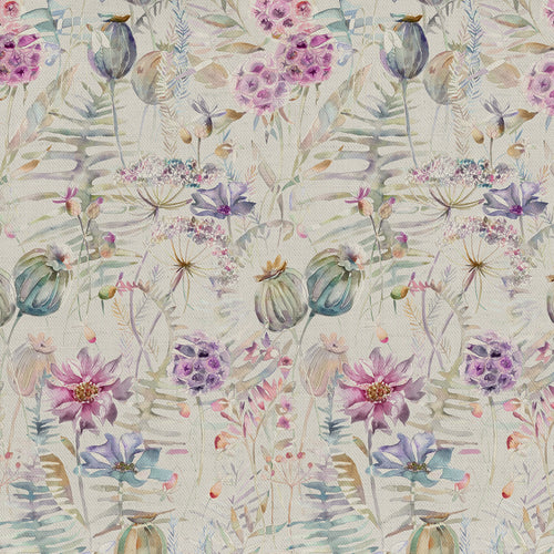 Floral Pink Fabric - Edenmuir Printed Cotton Fabric (By The Metre) Raspberry/Natural Voyage Maison
