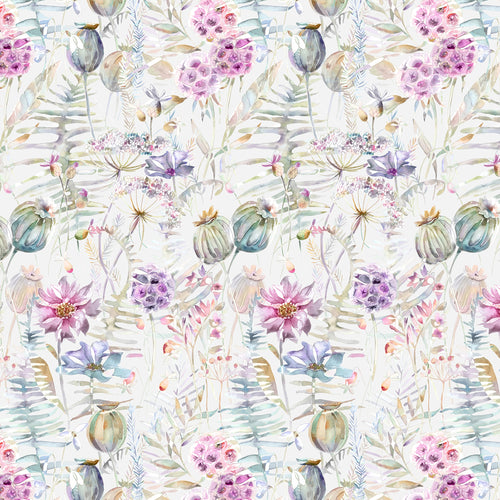 Floral Pink Fabric - Edenmuir Printed Cotton Fabric (By The Metre) Raspberry/Natural Voyage Maison