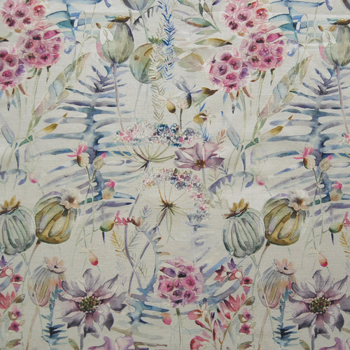 Floral Pink Fabric - Edenmuir Printed Cotton Fabric (By The Metre) Sorbet/Natural Voyage Maison