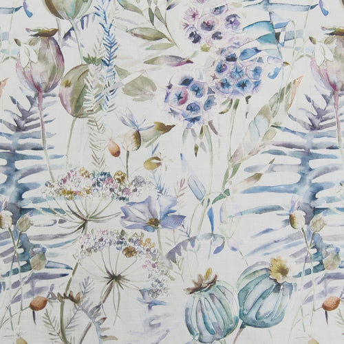 Floral Blue Fabric - Edenmuir Printed Cotton Fabric (By The Metre) Capri Voyage Maison