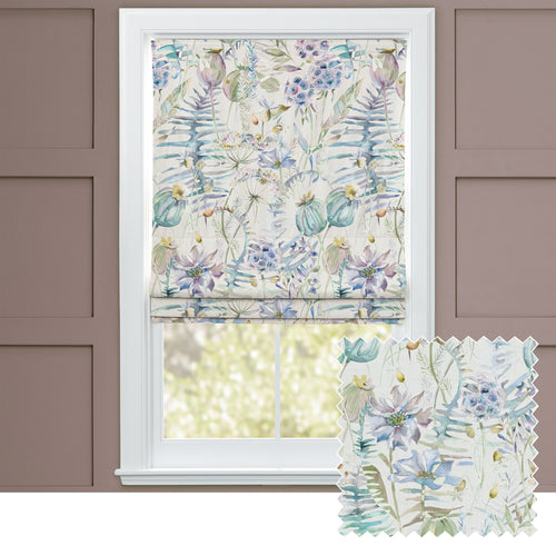Floral Blue M2M - Edenmuir Printed Cotton Made to Measure Roman Blinds Capri Voyage Maison