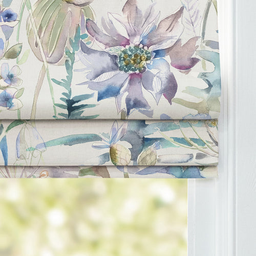 Floral Blue M2M - Edenmuir Printed Cotton Made to Measure Roman Blinds Capri Voyage Maison