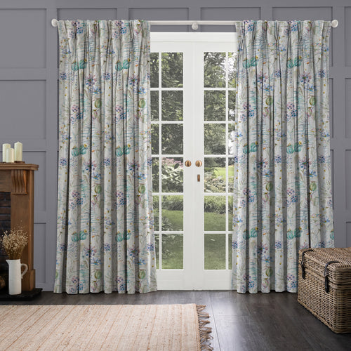 Floral Blue M2M - Edenmuir Printed Made to Measure Curtains Capri Voyage Maison