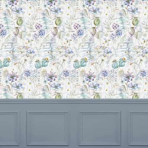 Floral Blue Wallpaper - Edenmuir  1.4m Wide Width Wallpaper (By The Metre) Capri Voyage Maison
